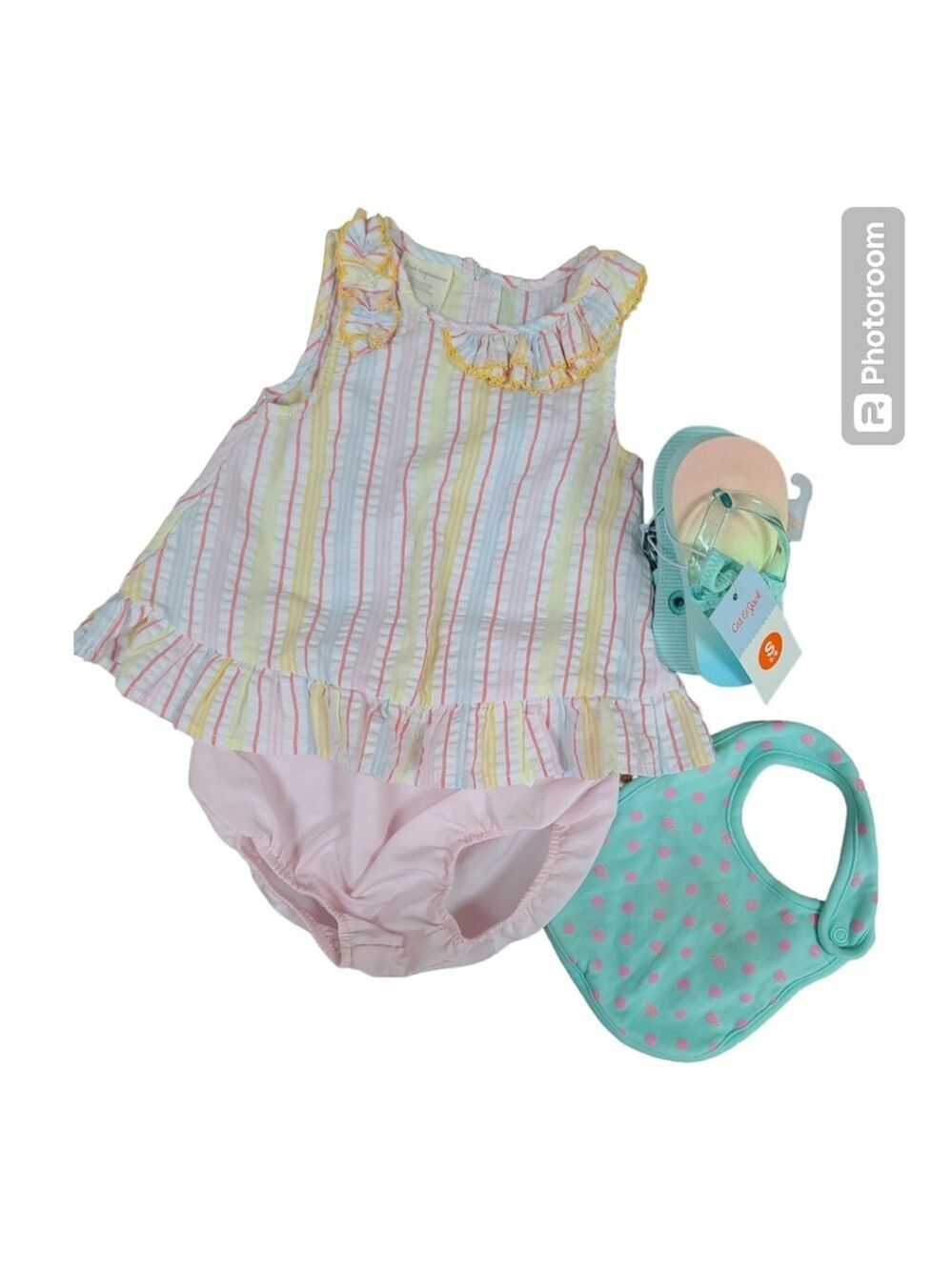 Girl's 12M 4-Piece Summer Bundle NWT Dress & Bloomers